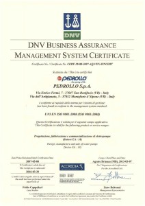 Certificate of quality Pedrollo Pumps
