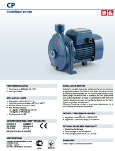 centrifugal pumps Pedrollo CP series